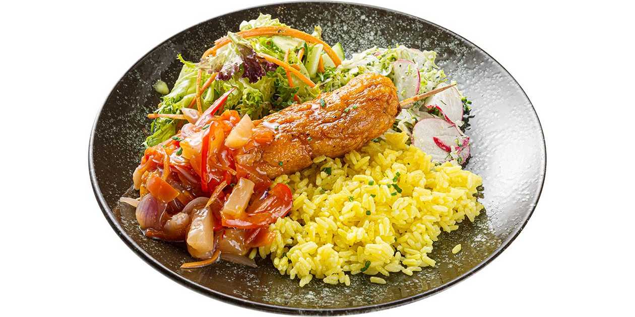 Chicken Skewer with Sweet and Sour Sauce