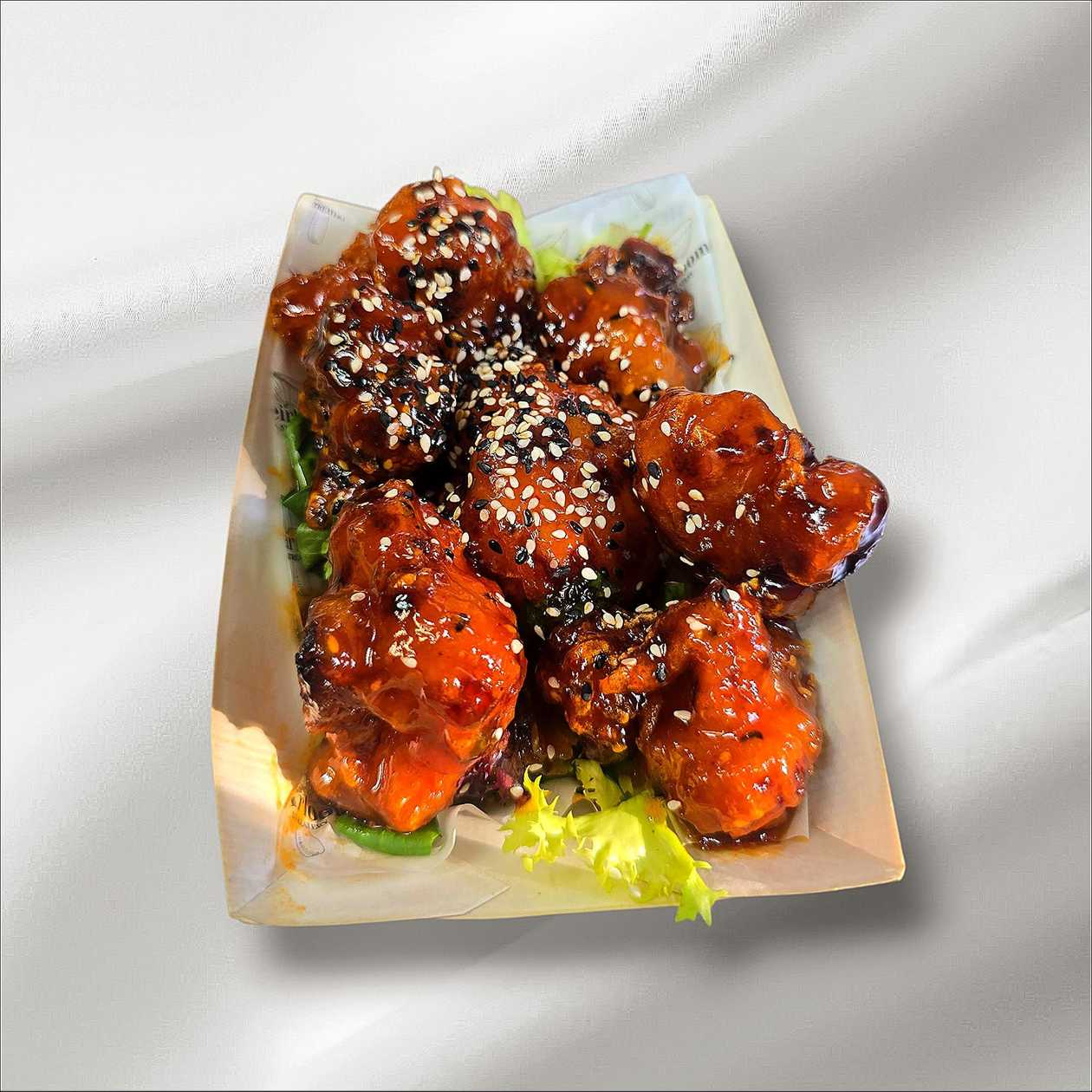 Buffalo Cauliflower Fritters (Vegan) 🌶️