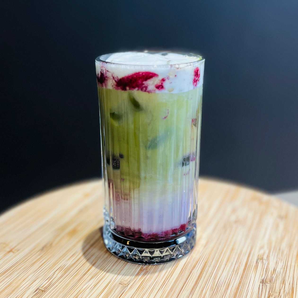 Iced Blueberry Matcha Latte