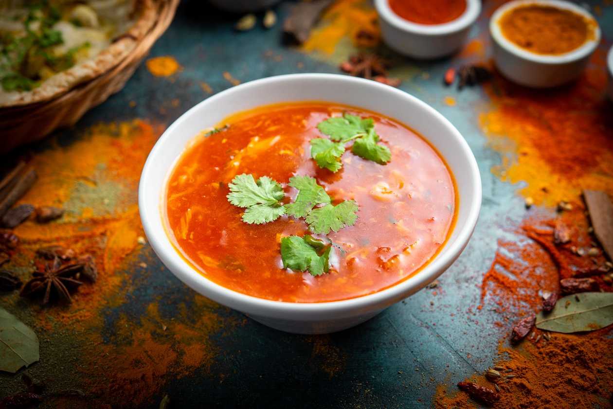 Tomato Soup with Shrimp