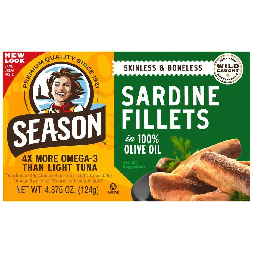 Season Sardines in Olive Oil - Wild Caught, 22g