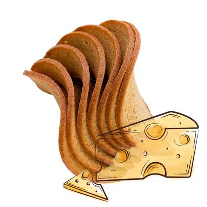 Wavy Rye-Wheat Croutons with Cheese Flavor (70g)