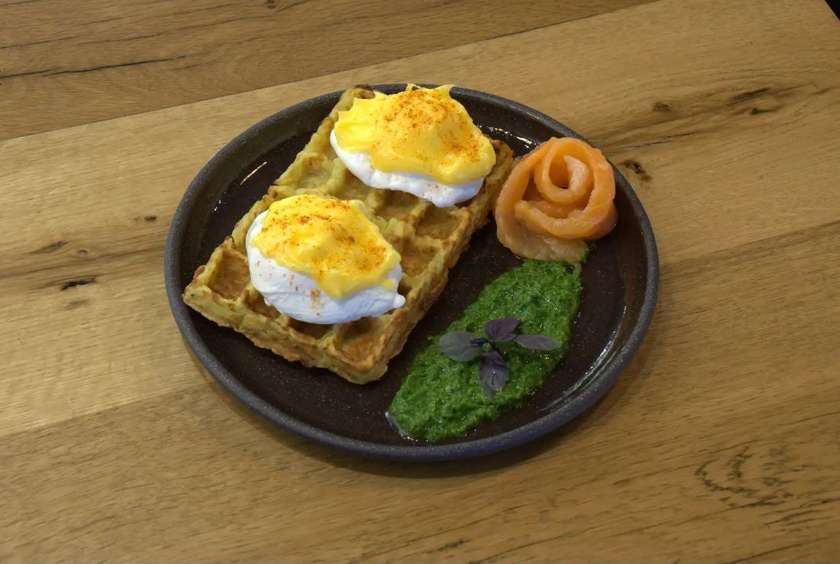 Potato Waffle With Salmon