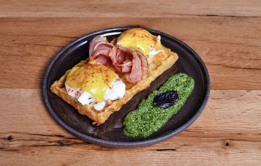 Potato Waffle With Bacon