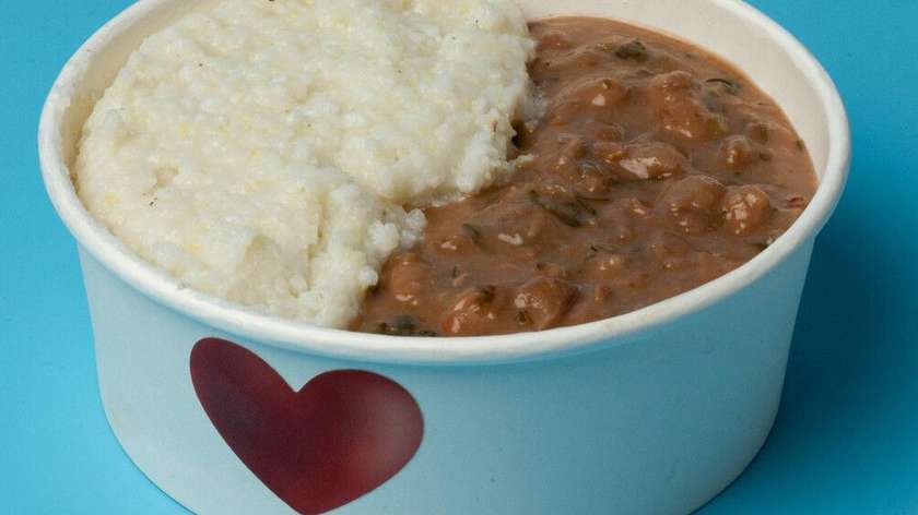 Traditional Georgian cornmeal with beans