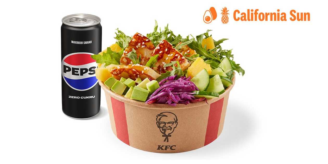 California Sun Poke Bowl z sałatą i halloumi + Napój