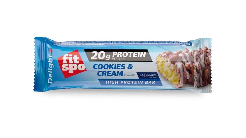 Protein bar FitSpo Delight 20g protein, Cookies and Cream