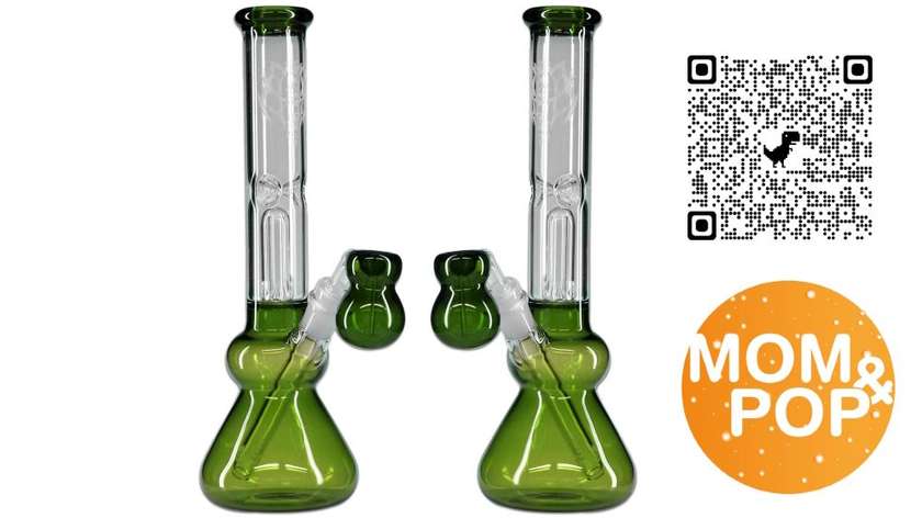 🆕 Black Leaf Percolator-Bong Ice Green, 31cm