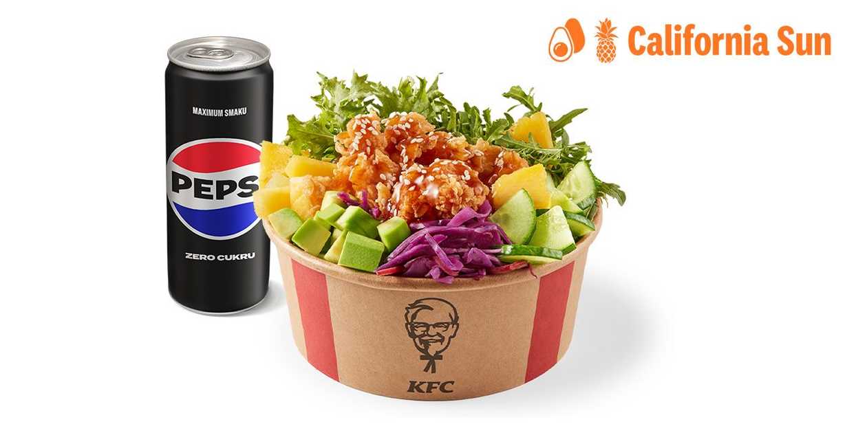 California Sun Poke Bowl z sałatą i bitesami + Napój