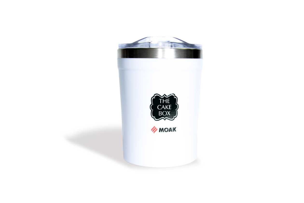 The Cake Box x Moak Insulated White Bottle