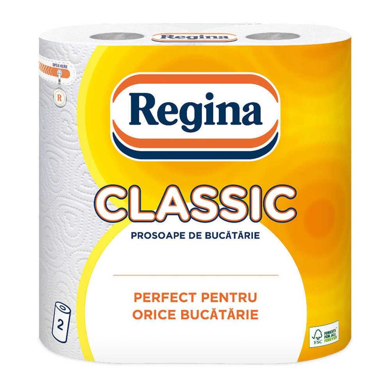 Pachet prosoape din hartie pentru bucatarie Regina 2 role, 2 straturi
