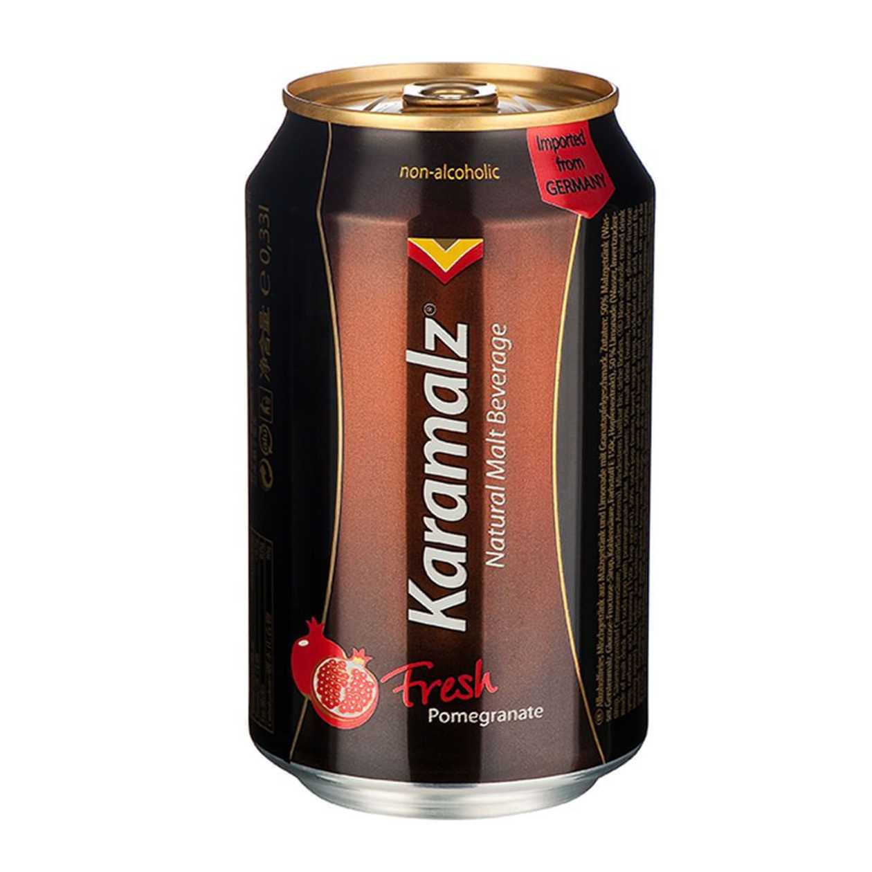 Bere blonda fara alcool cu aroma de rodie Karamalz, 0.33 l