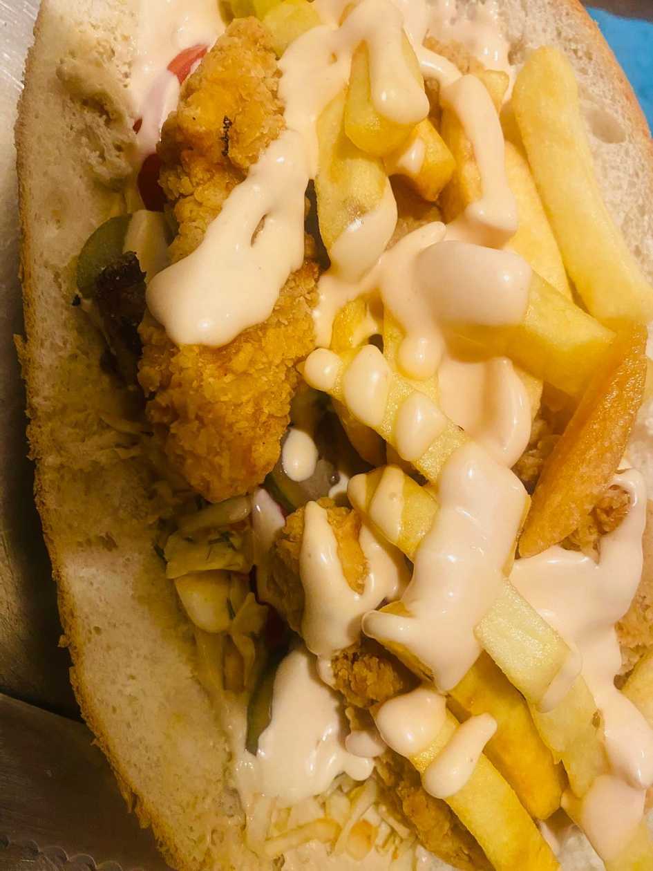 Crispy chicken baguette