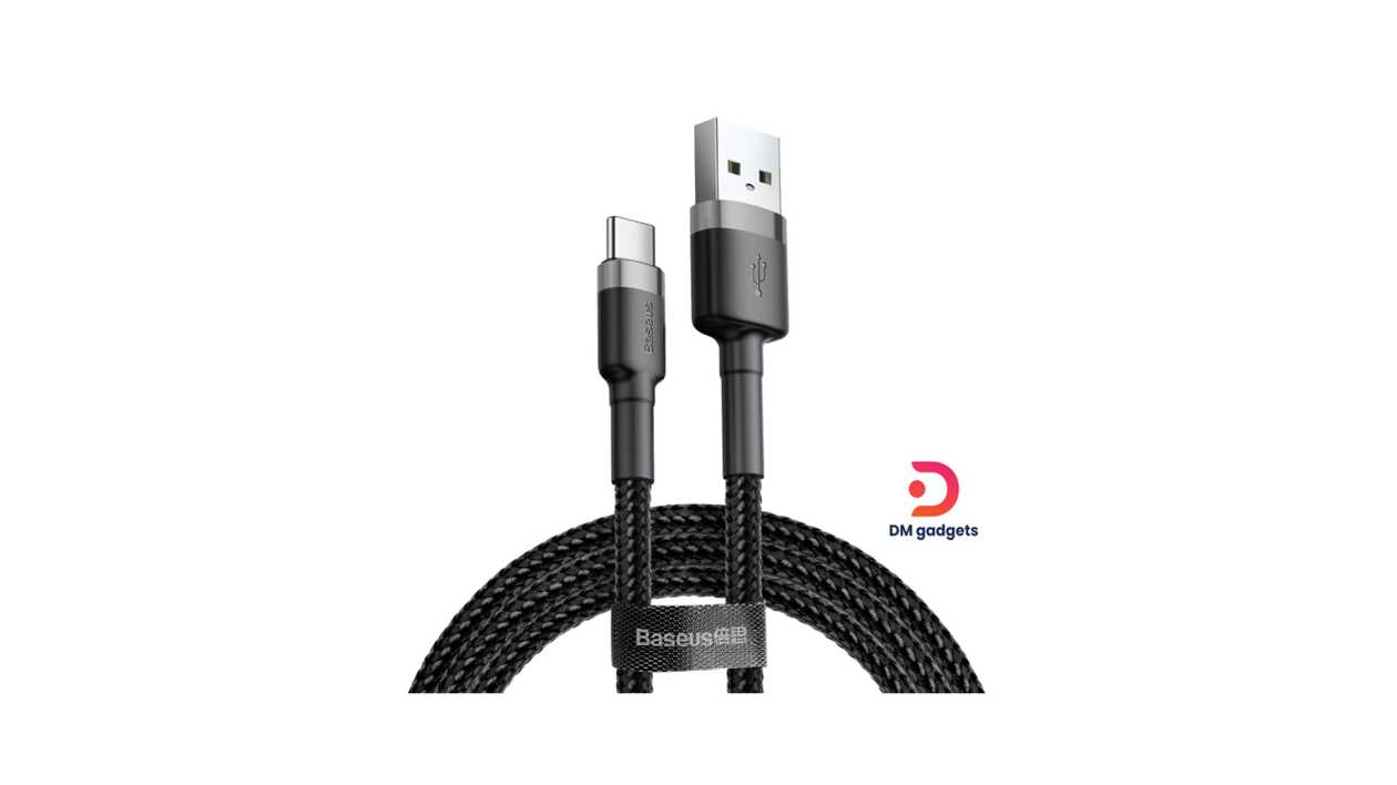 #172#BASEUS® Cafule Cable Durable Nylon Cord QC3.0 USB to Type C 3A 2M- Black