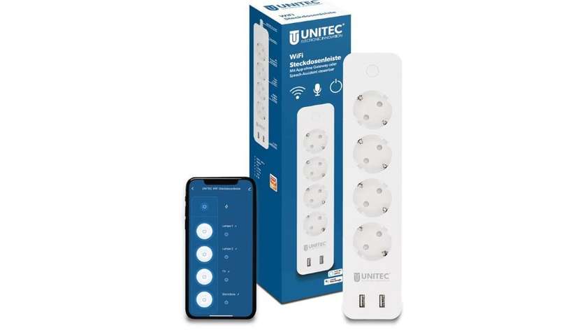 UNITEC 30798 WiFi Power Strip 4 x 2 WiFi Smart Sockets