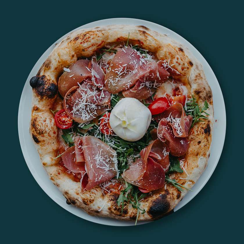 Pizza burrata e crudo