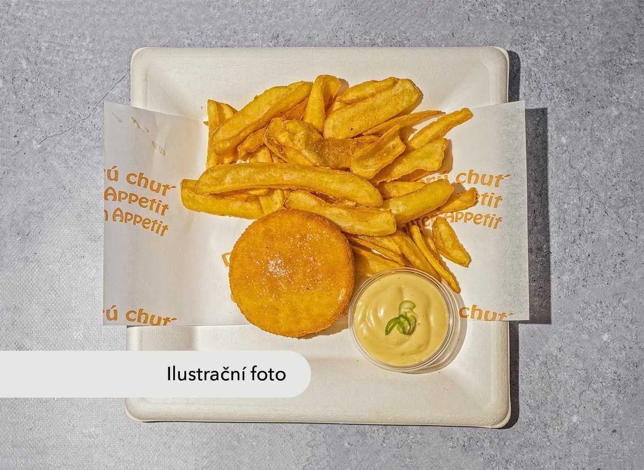 Fried Camembert (100g), Fries (250g), Tartar (30g)(Allergens 1,3,7)
