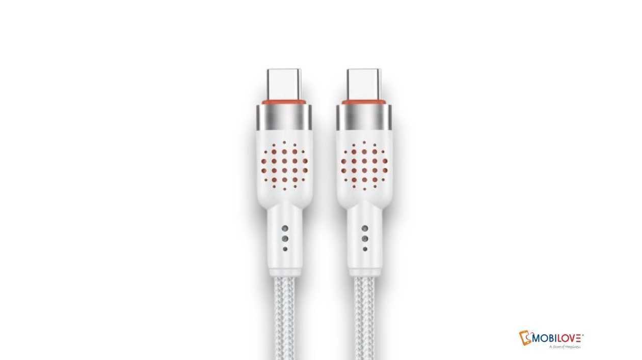 Euroacs EU-Z115C, Type C to Type C cable 80W, white, 7202247631600