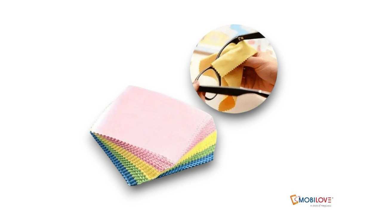 Microfiber glasses cleaning cloth, 5 pcs (assorted colors), 1111111111236