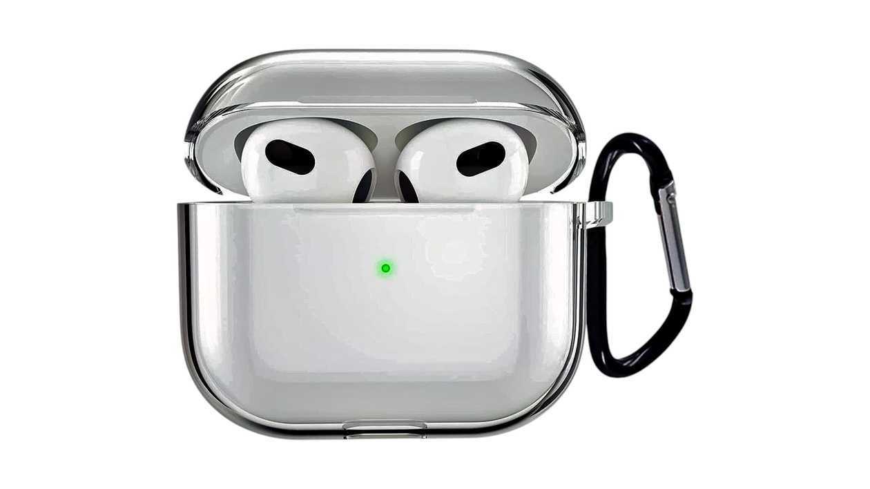 Airpods case hard silicone case: shiny silver 2001005000000