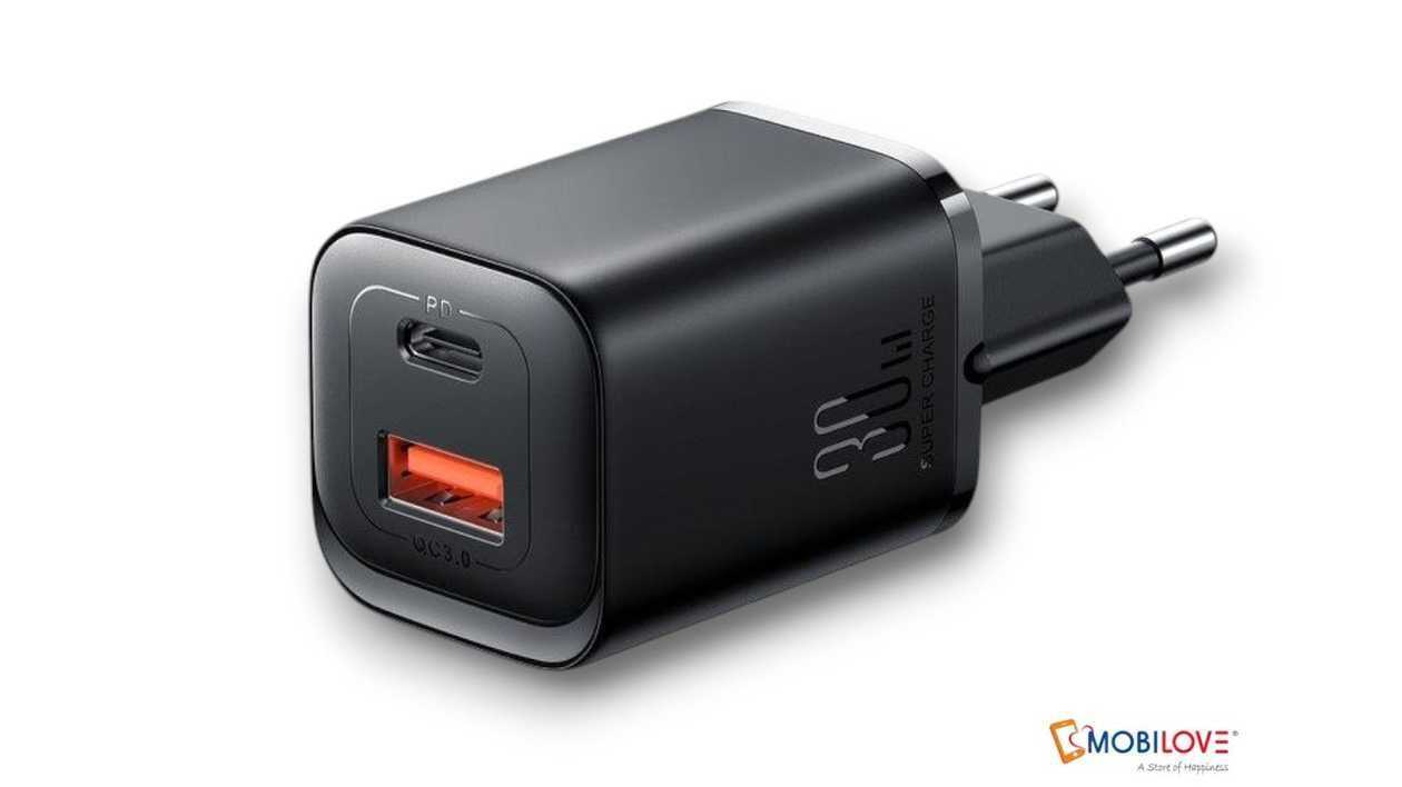 Joyroom JR TCF08, Type C and USB port 30W, black, 6956116774479