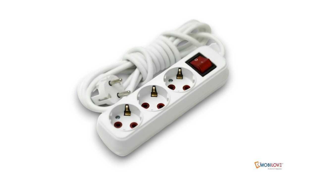 Power extension cord 3-socket, 5 m, Russia, 1111111111229
