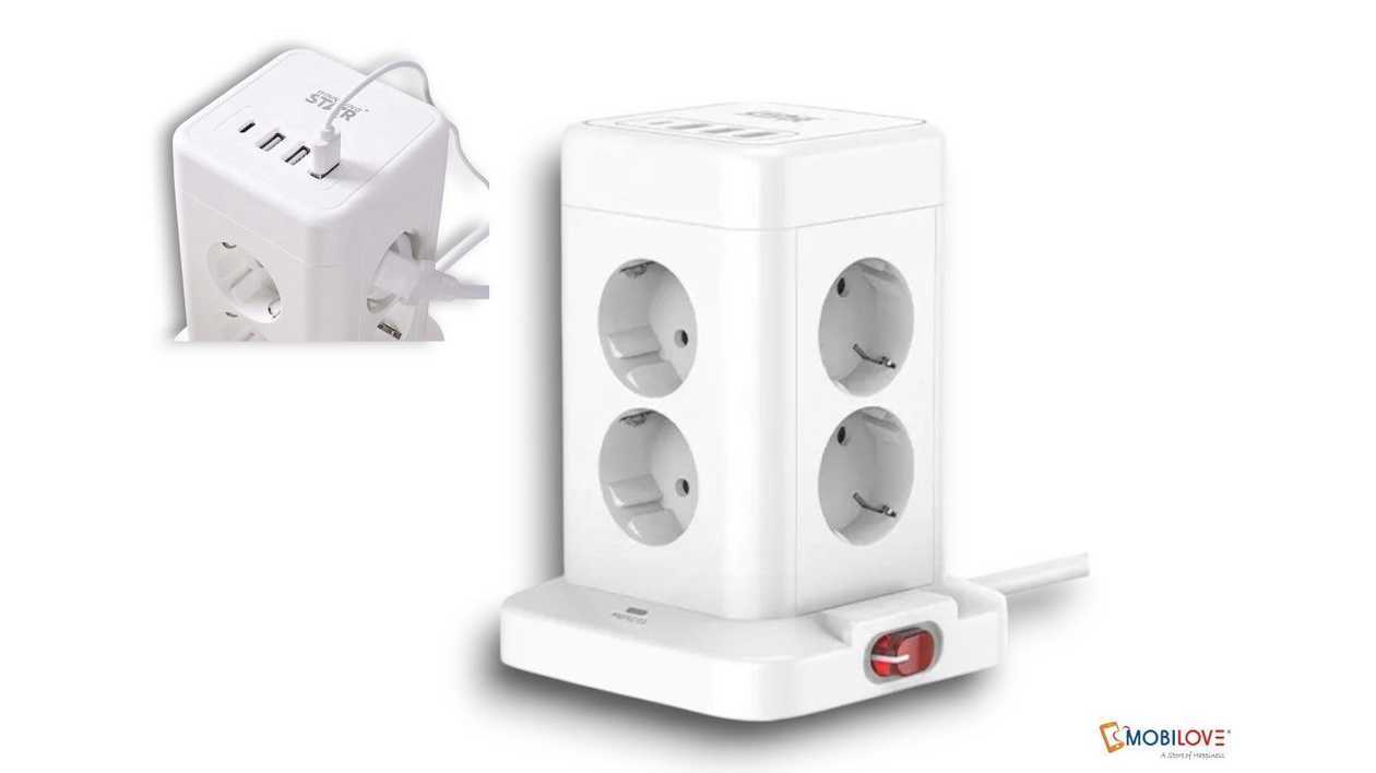 Winning star power extension cord, 8-port with USB and Type C ports, 3 m, 6932786478466