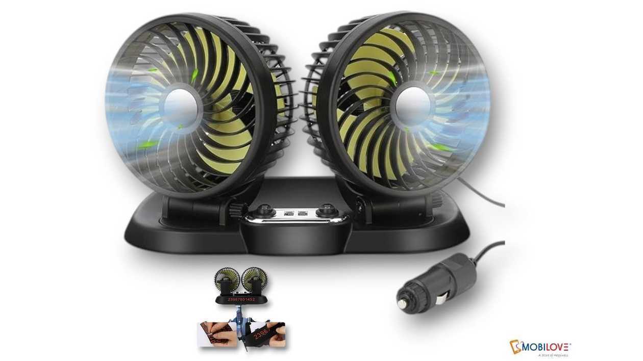 Car fan, (with number plate and 2 USB ports), 2001032000004