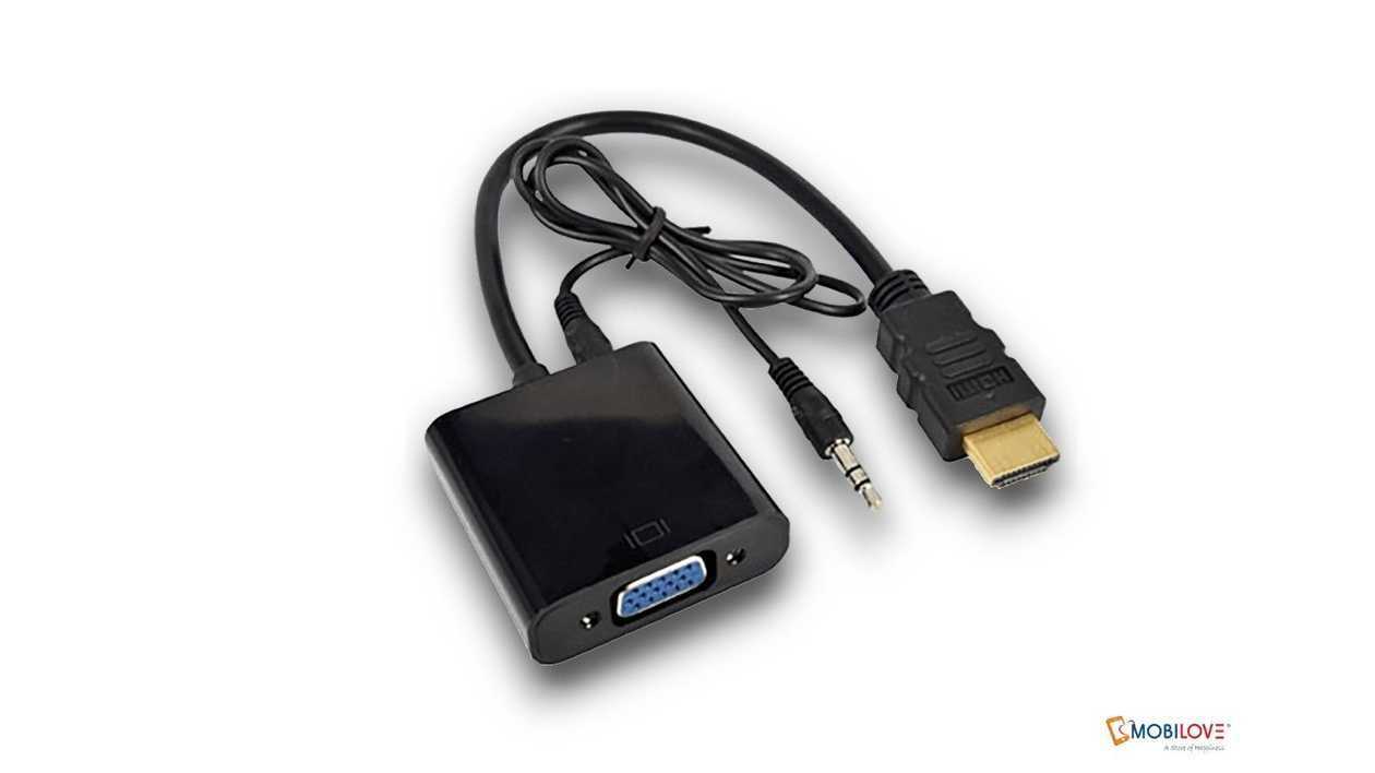 HDMI to VGA, (with AUX cable), black, 2000000023335