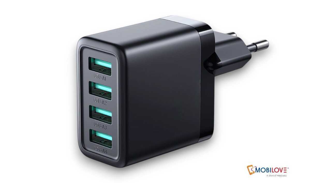 Joyroom JR TCN03, 4 USB ports, black, 6956116753450