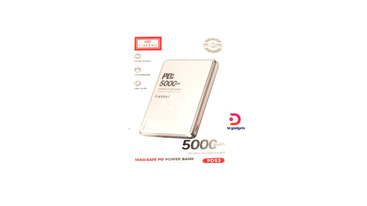 #185AA#Earldom®PD53 MagSafe PD Power Bank 5000 Ultrathin