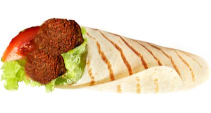 Tortilla ar falafi un dārzeņiem