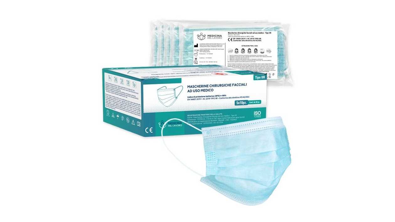 50X Medical Mask 3Ply - Surgical Approved - Filter 98% - CE - CLASS 1 - Covid 19