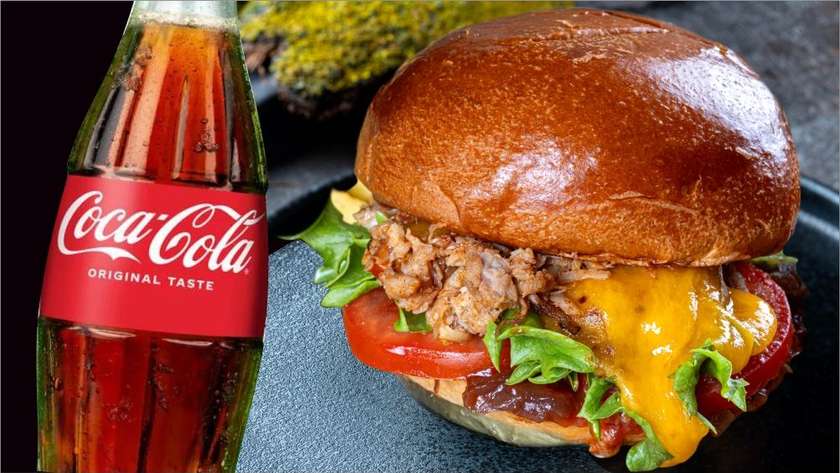 Burger rebitud sealihaga + Coca-Cola 0.25L