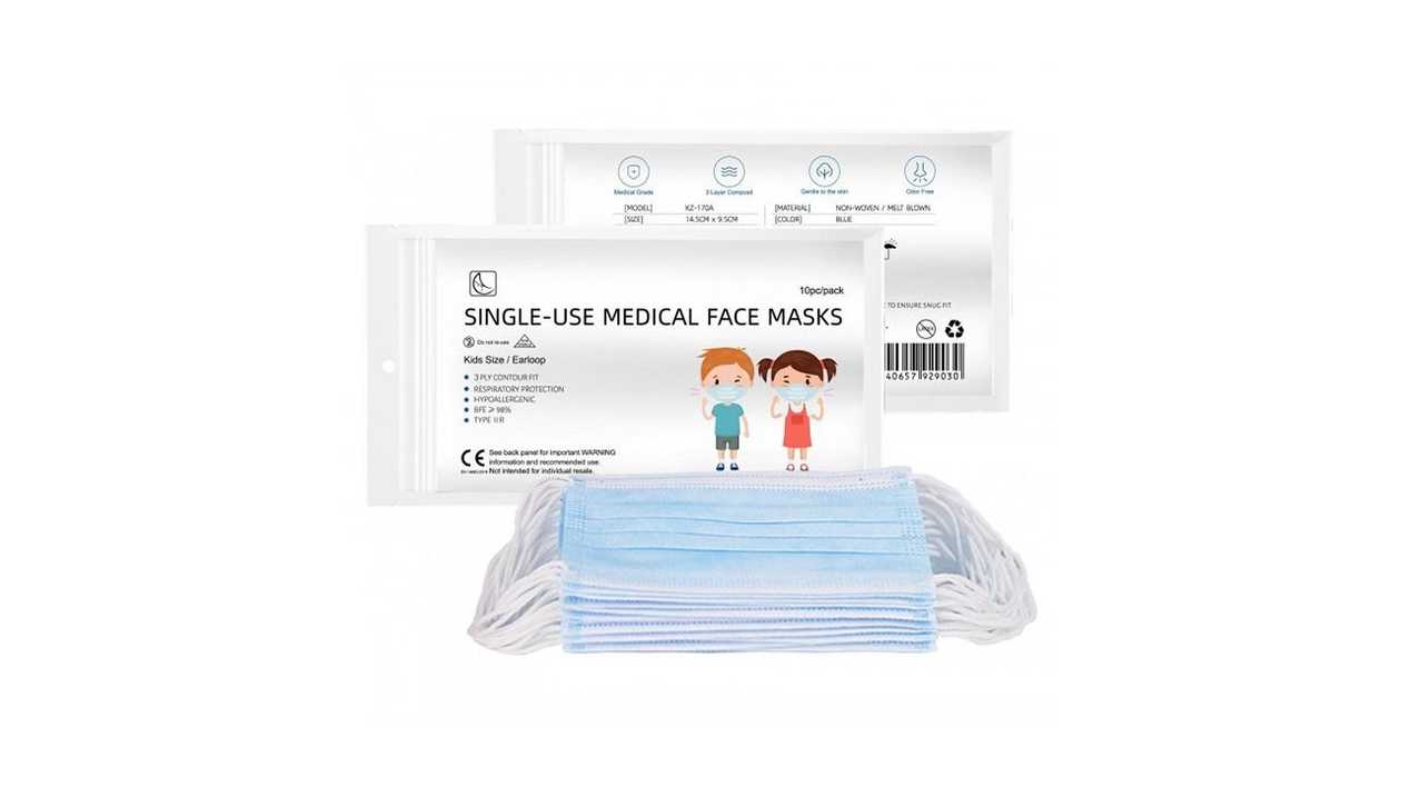10X KIDS Mask 3Ply - Surgical Approved - Filter 98% - CE - CLASS 1 - Covid 19