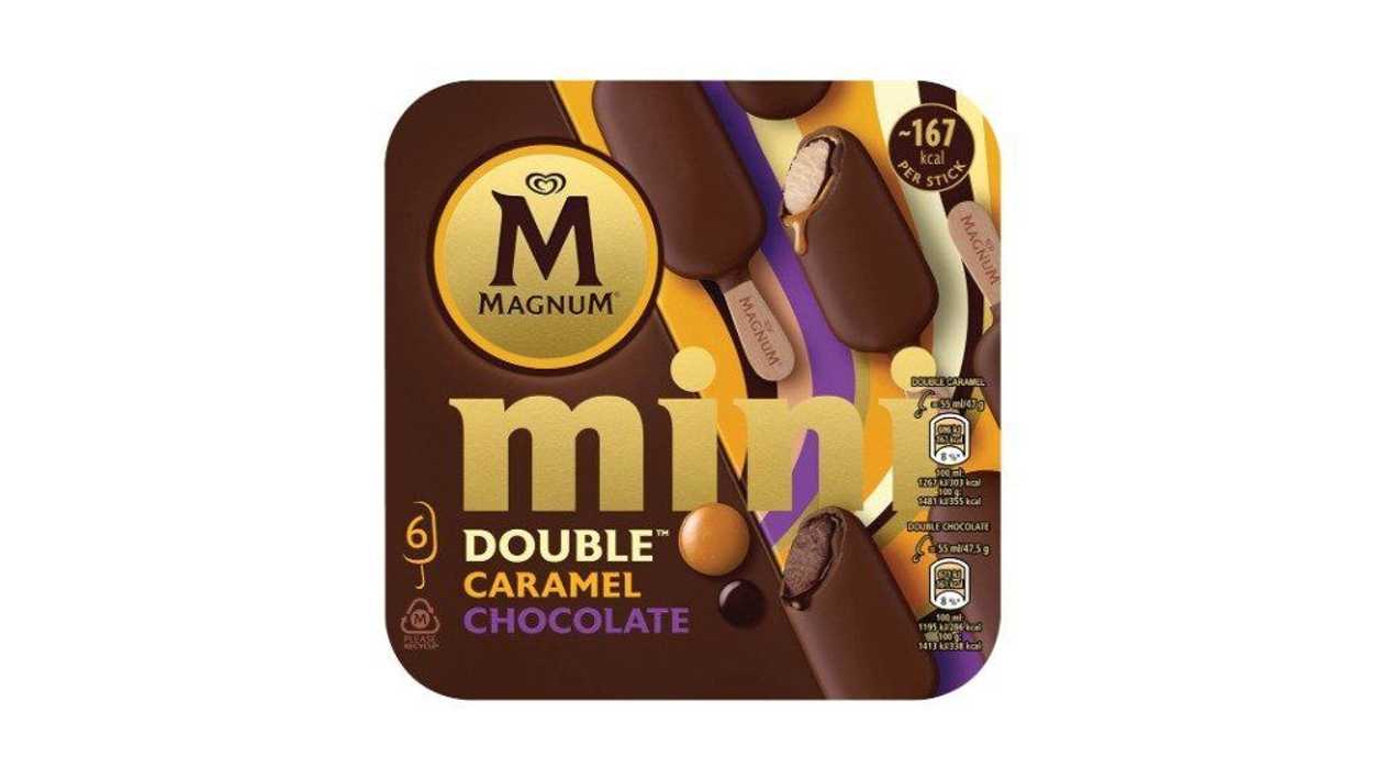 Algida Magnum Double Chocolate & Caramel Multipack Ice Cream Mini, 55ml X 6
