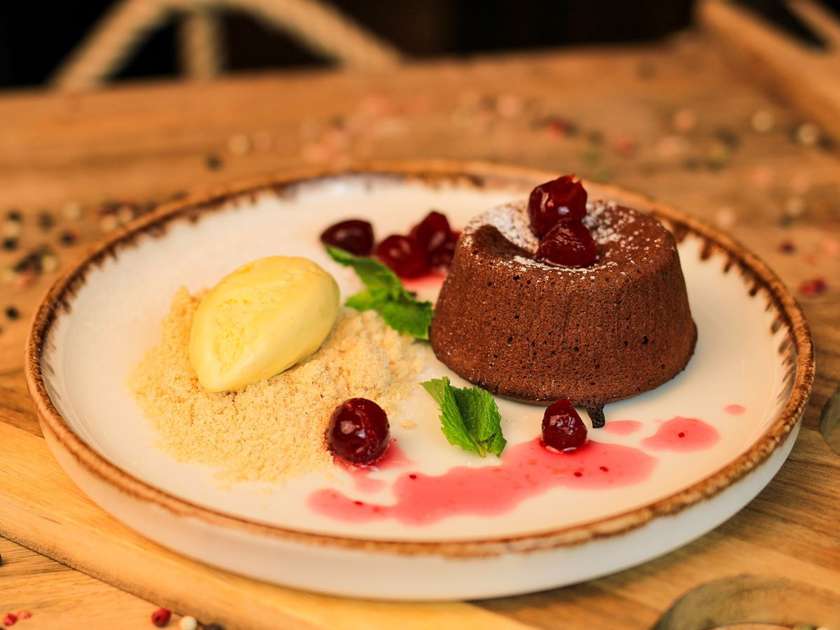 Fondant with Vanilla Ice Cream