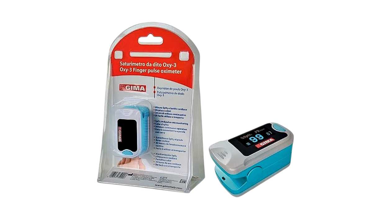 Gima OXY-3 Finger Pulse Oximeter with large colour display, 4 direction view