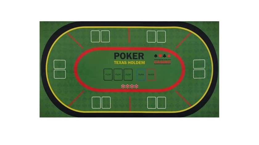 Mondo Tessuti - Texas Hold'em Poker Black Jack Roulette Play Mat Green
