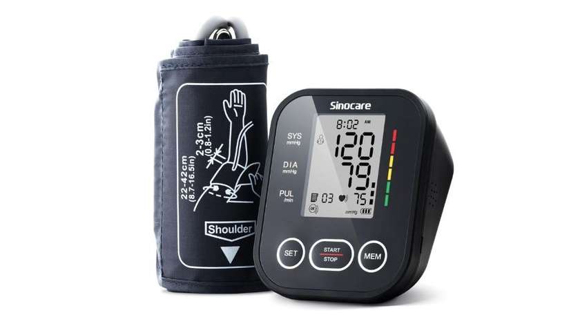 SINOCARE Arm Blood Pressure Monitor and Heart Rate Monitor, Black