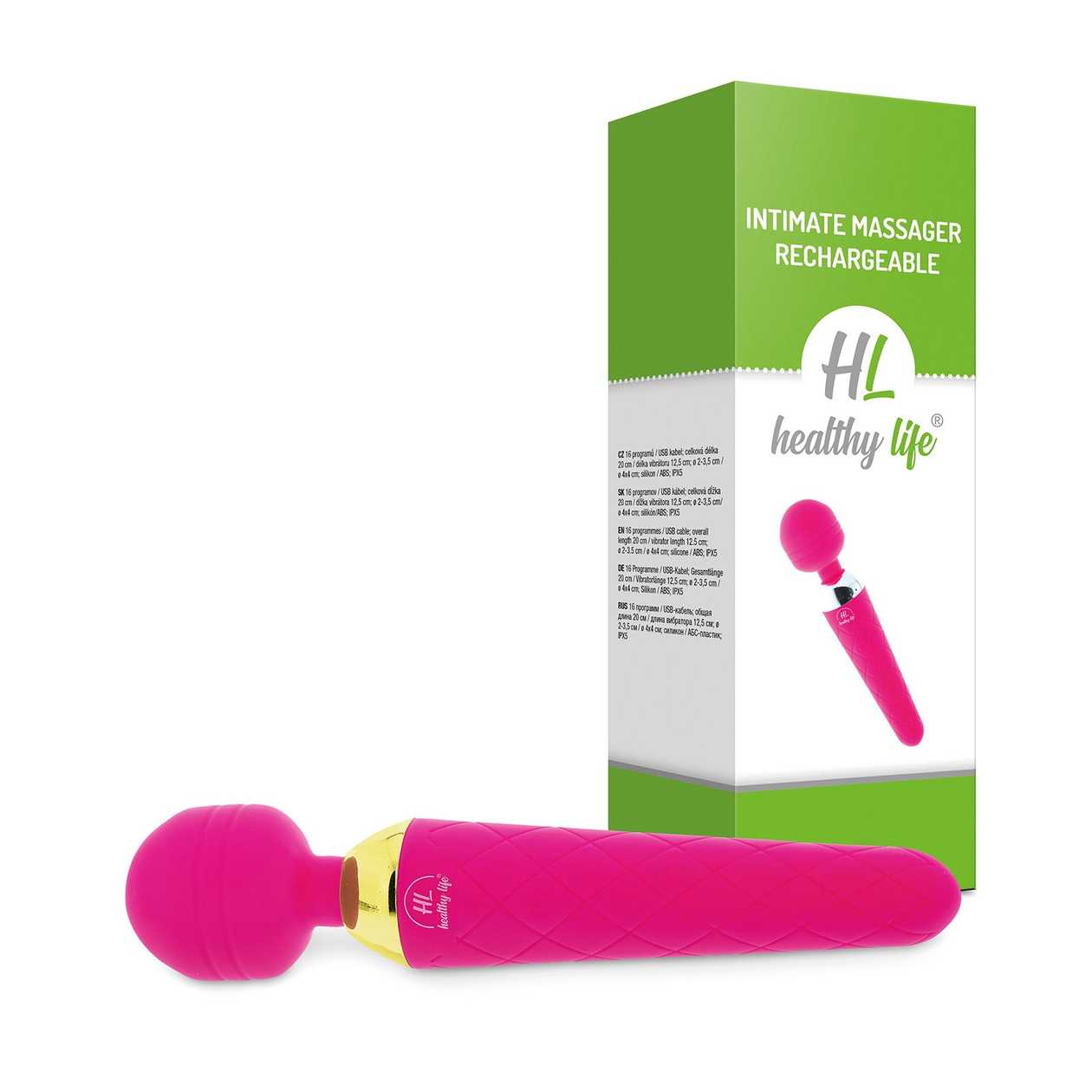 Masážní hlavice s vibrátorem 2v1 - Idola, růžová