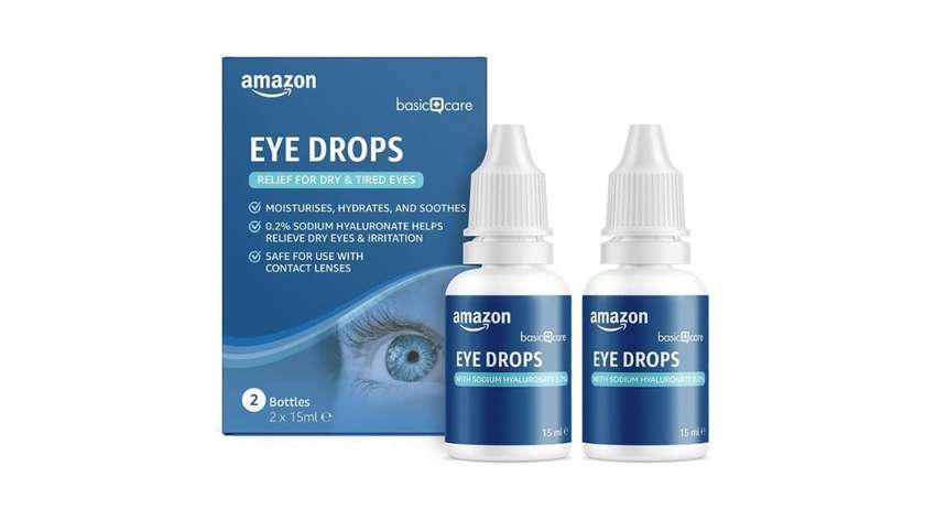 Amazon Basic Care Eye Drops with Sodium Hyaluronate 0.2% 30ml (2 x 15ml)