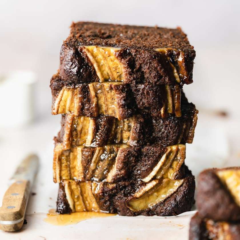 Double chocolate banana bread - vegan / de post