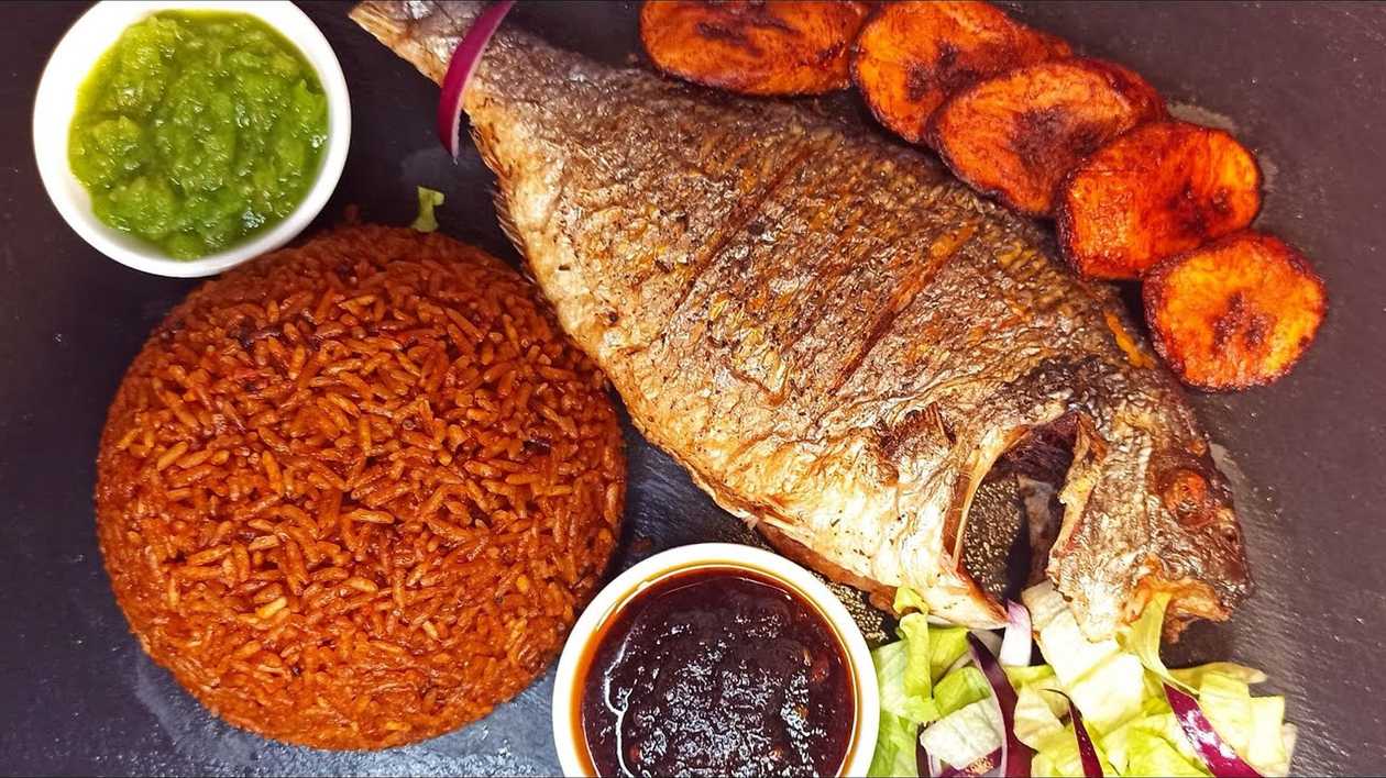 Jollof Rice with Fried Fish