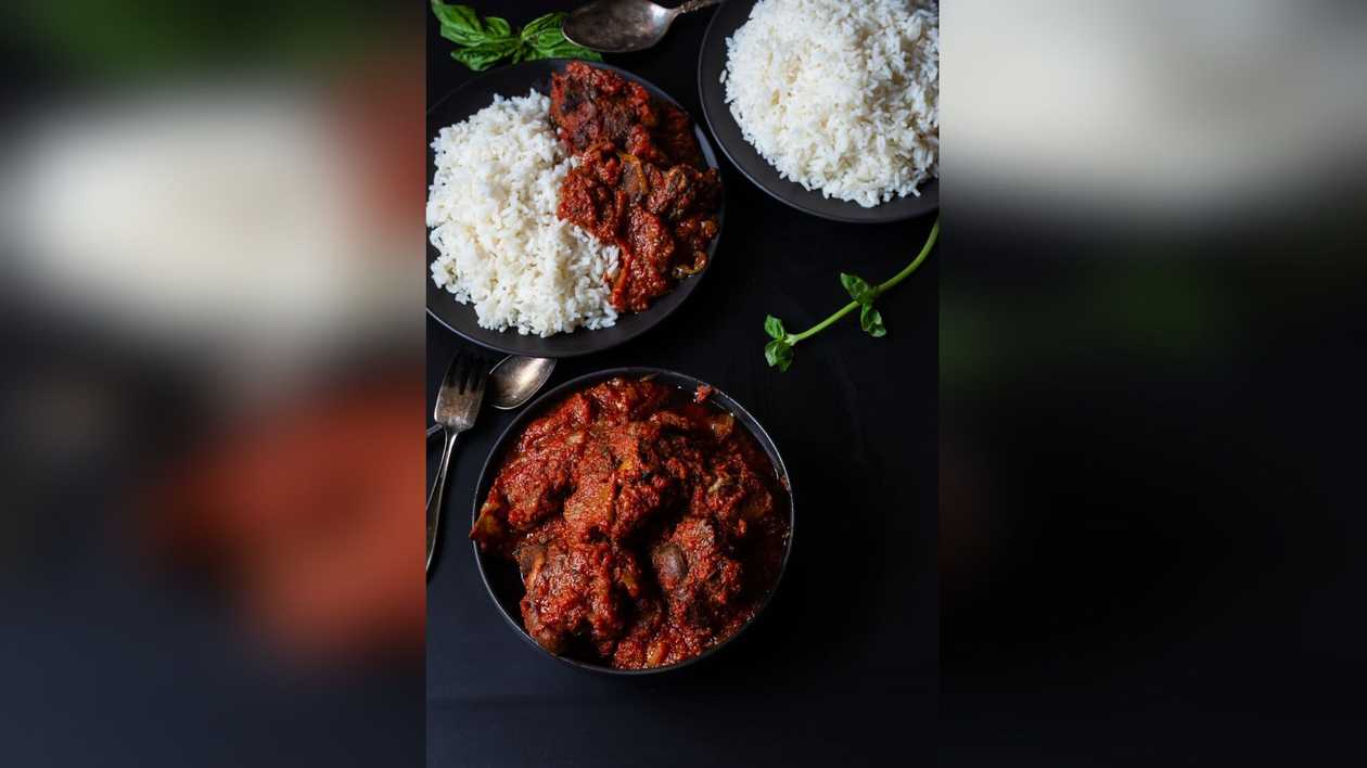 Rice and Stew with cow meat