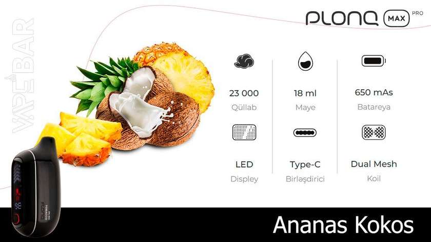 PLONQ Pineapple Coconut 23000 Pro Max