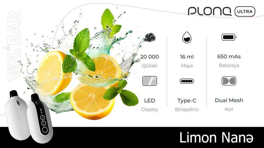 PLONQ Lemon Mint 20000 Ultra