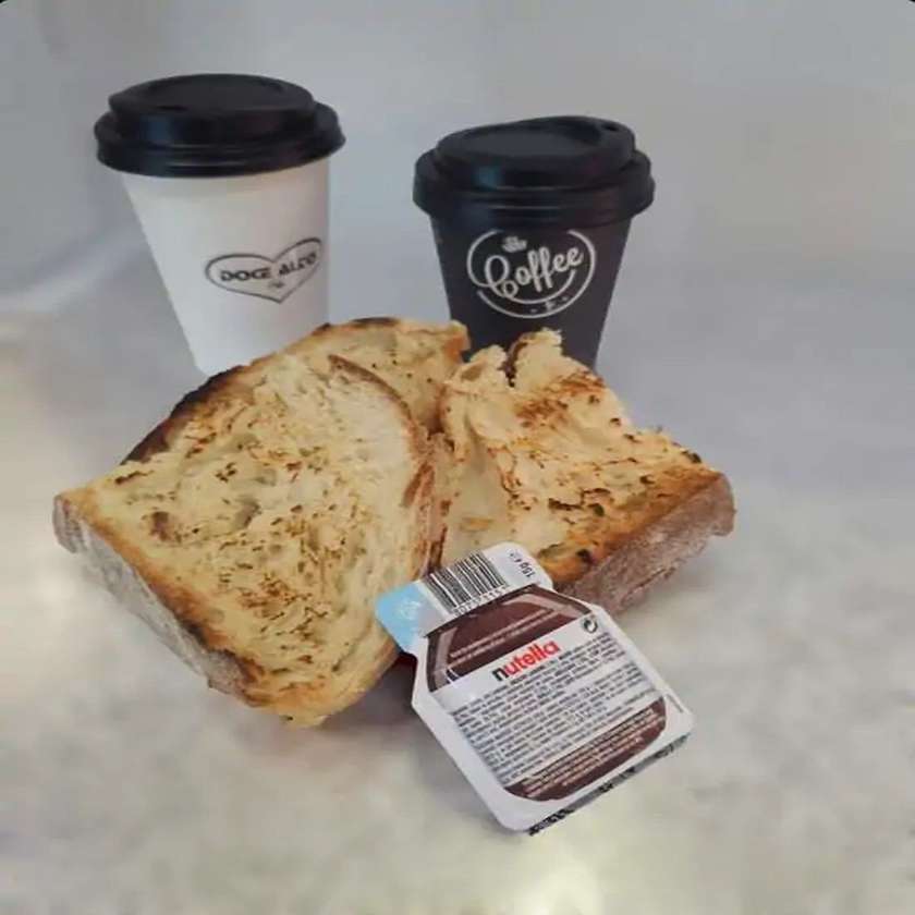 Cappuccino and Rustic Toast