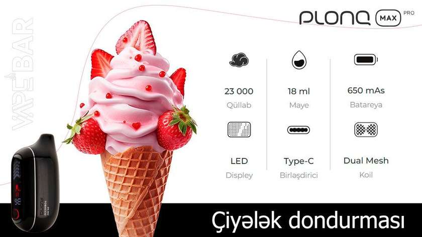PLONQ Strawberry Ice Cream 23000 Pro Max
