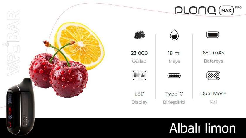 PLONQ Cherry Lemon 23000 Pro Max
